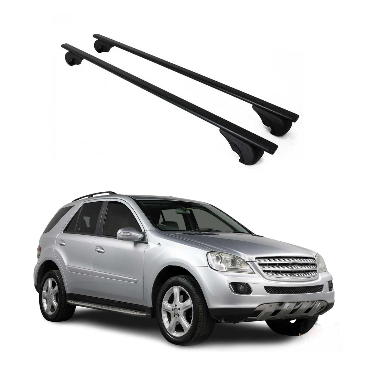 Dachträger Grundträger für Mercedes ML Klasse W164 2005-2011 75kg Stahl Schwarz