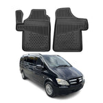 OMAC Gummimatten Fußmatten für Mercedes Vito Viano W639 2003-2014 TPE Schwarz 2x