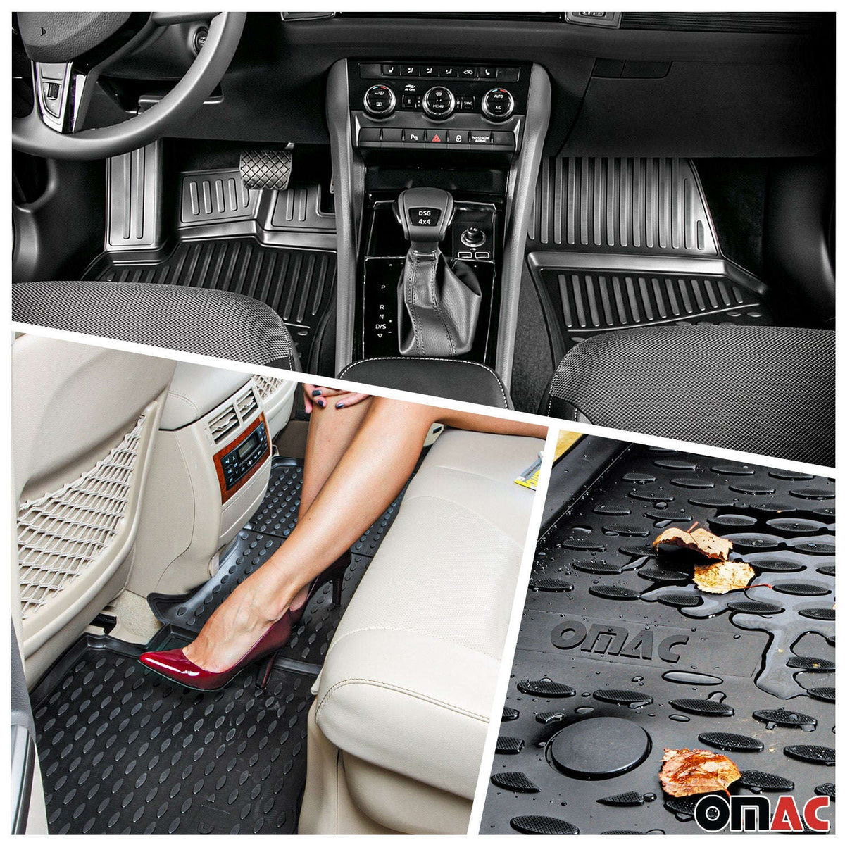 Fußmatten & Kofferraumwanne Set für Nissan Qashqai +2 2008-2014 TPE Schwarz Namma Markt