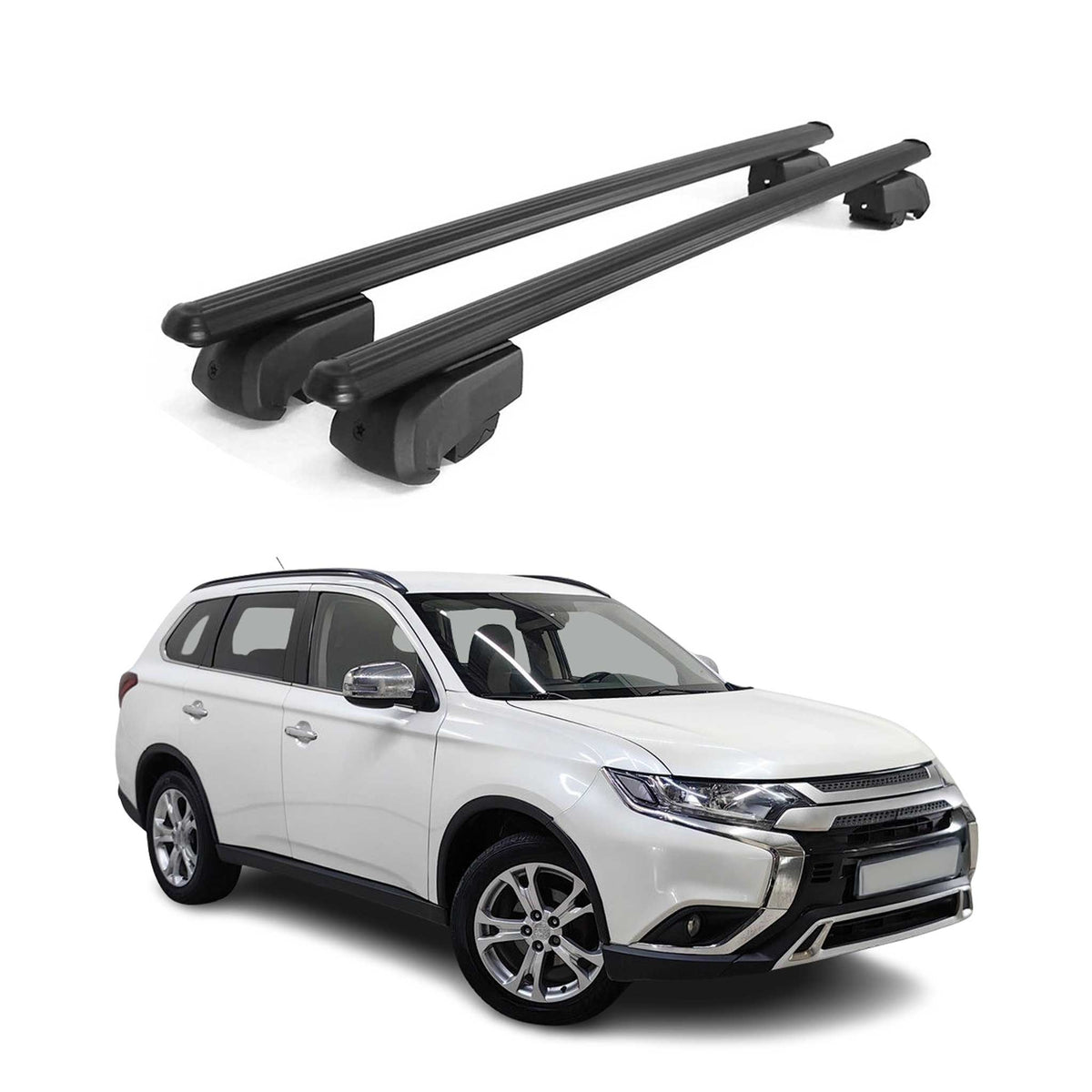 Dachträger Gepäckträger für Mitsubishi Outlander GF 2012-2021 ABE Schwarz 2x