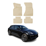 OMAC Gummimatten Fußmatten für Porsche Macan 2014-2018 TPE Automatten Beige 4x