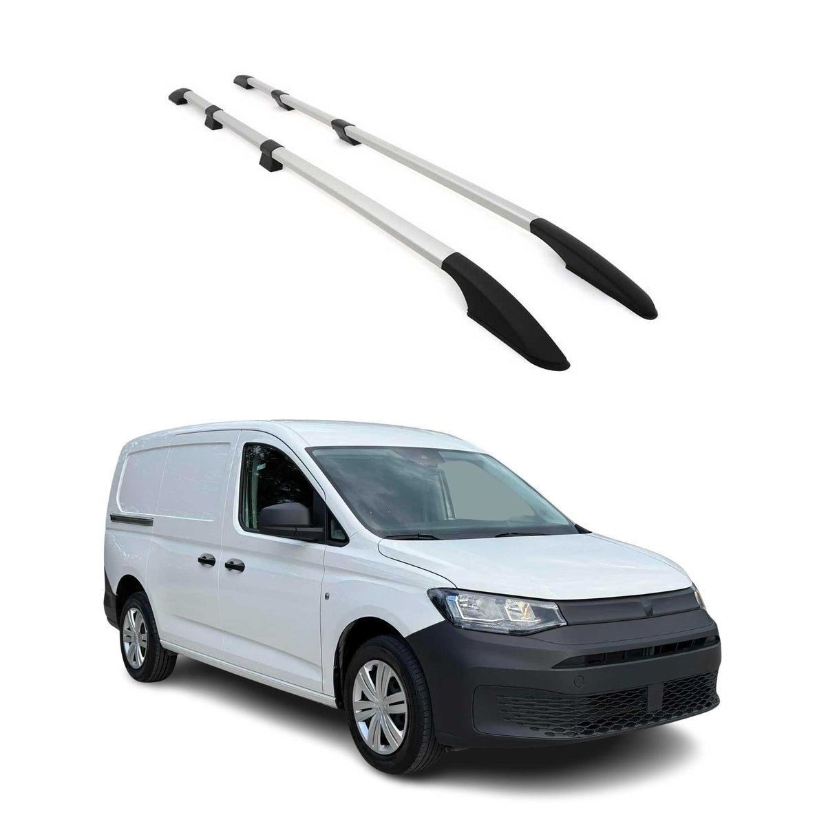 Dachreling Dachgepäckträger für VW Caddy Maxi 2020-2026 Langer L2 Alu Grau