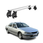 Menabo Dachträger Grundtäger für Peugeot 406 1995-2004 50kg Stahl Silber 2 tlg