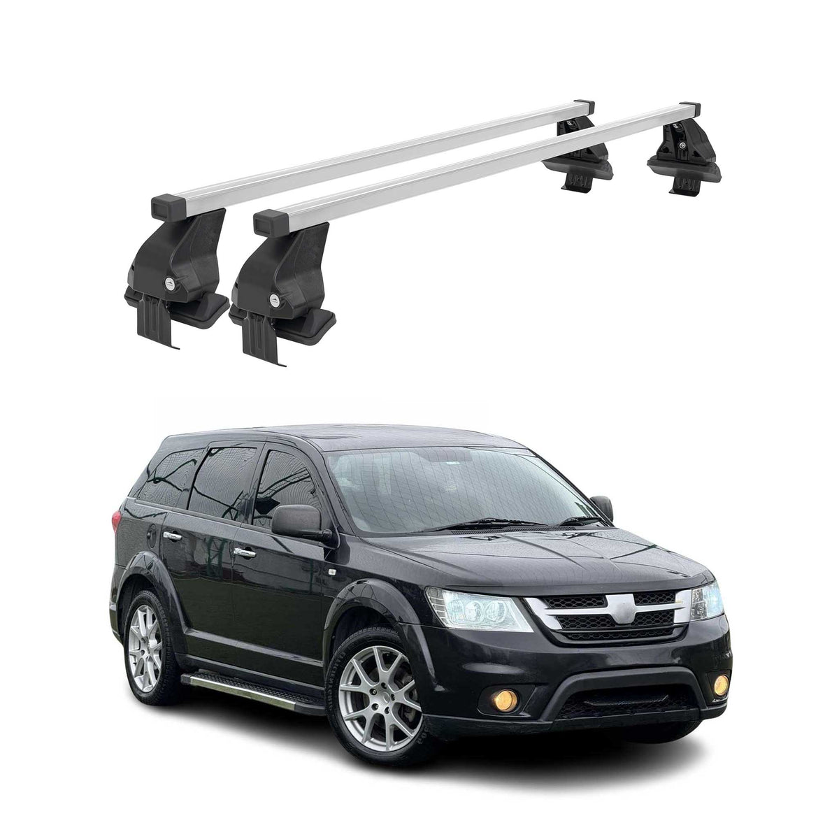 Menabo Dachträger Grundtäger für Fiat Freemont 2011-2016 50kg Stahl Silber 2 tlg