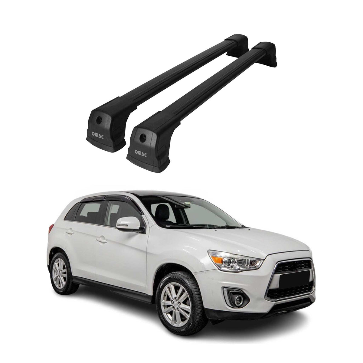 Dachträger Grundtäger für Mitsubishi ASX 2010-2023 75kg Aluminium Schwarz 2 tlg