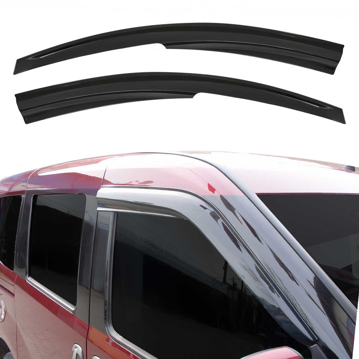 2x Windabweiser Regenabweiser für Dacia Dokker 2012-2021 Dunkel