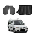 Fußmatten & Kofferraumwanne Set für Opel Combo 2001-2011 Gummi TPE Schwarz 3x