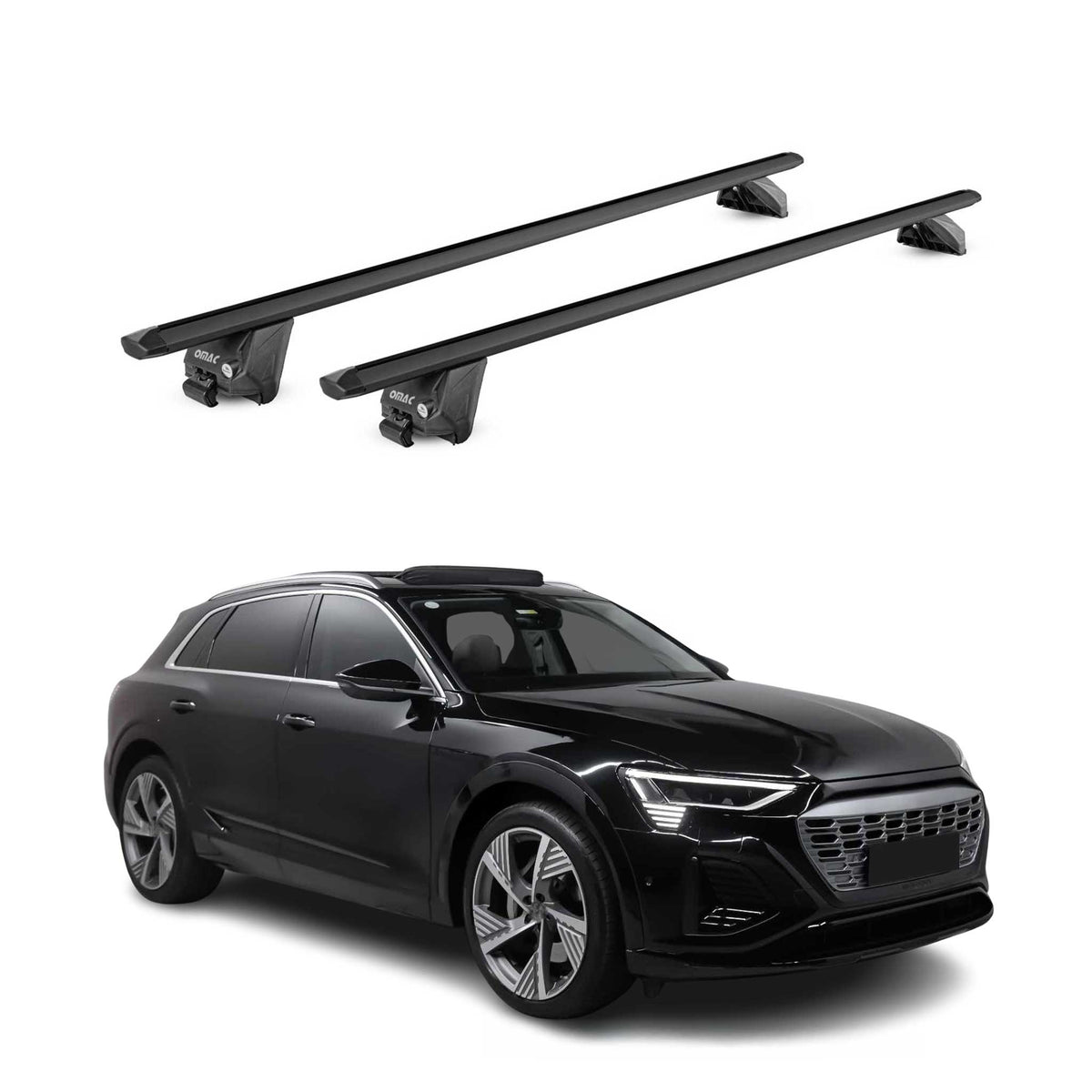 Dachträger Grundtäger für Audi e-Tron 2018-2025 100kg Alu Schwarz 2 tlg ABE Namma Markt