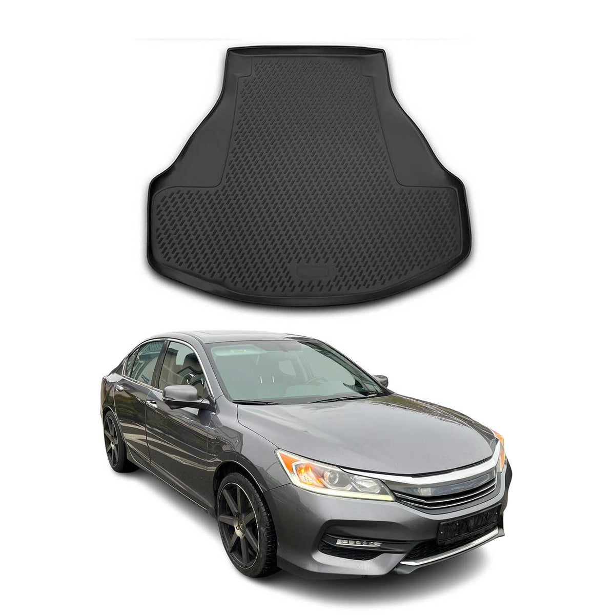 Kofferraummatte Kofferraumwanne für Honda Accord Stufenheck 2013-2017 Gummi TPE