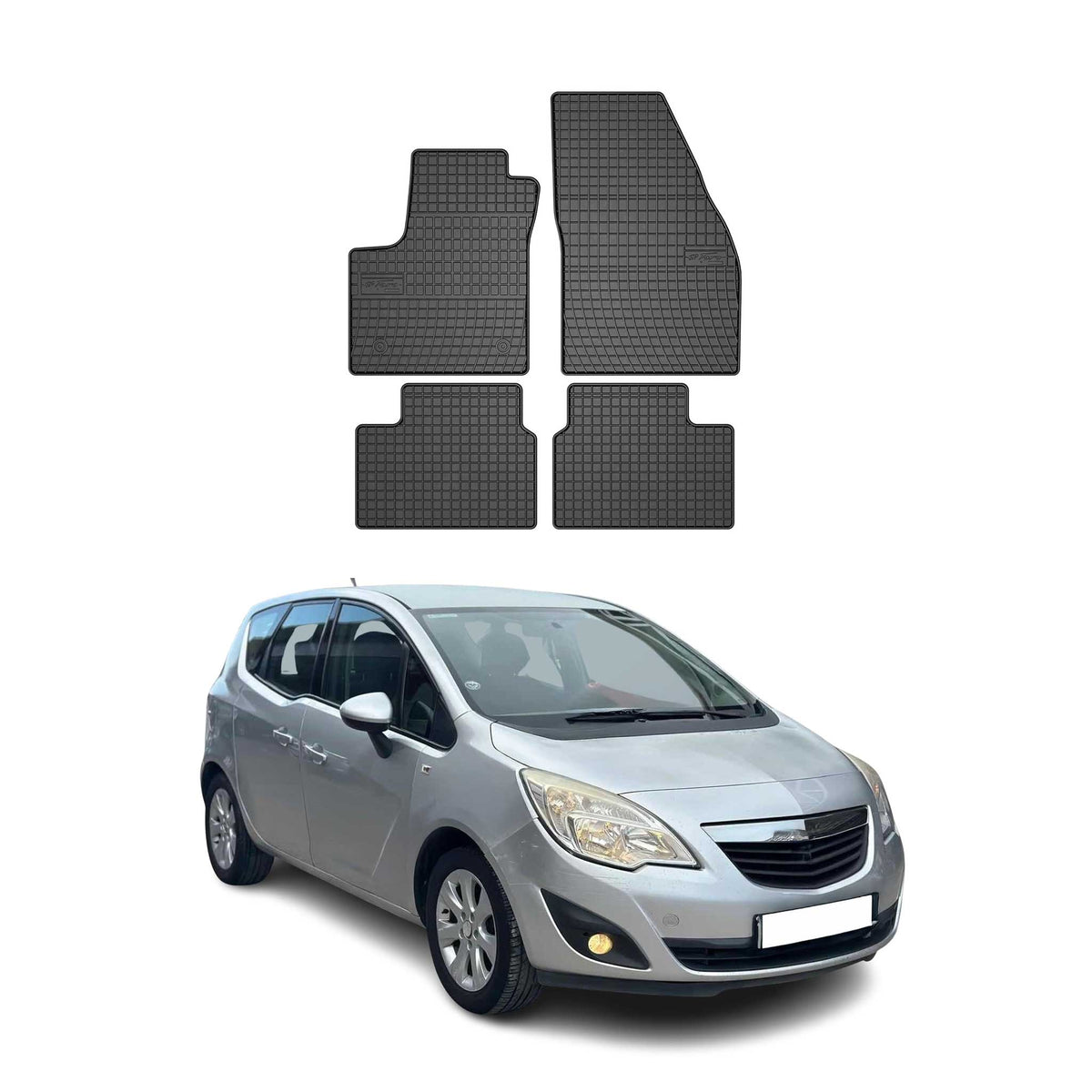 OMAC Gummi Fußmatten für Opel Meriva B 2010-2017 Automatten Gummi Schwarz 4tlg