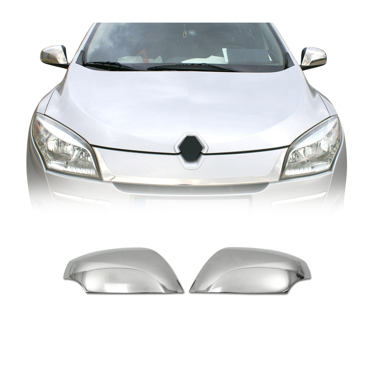Spiegelkappen Spiegelabdeckung für Renault Fluence 2010-2014 Edelstahl Chrom