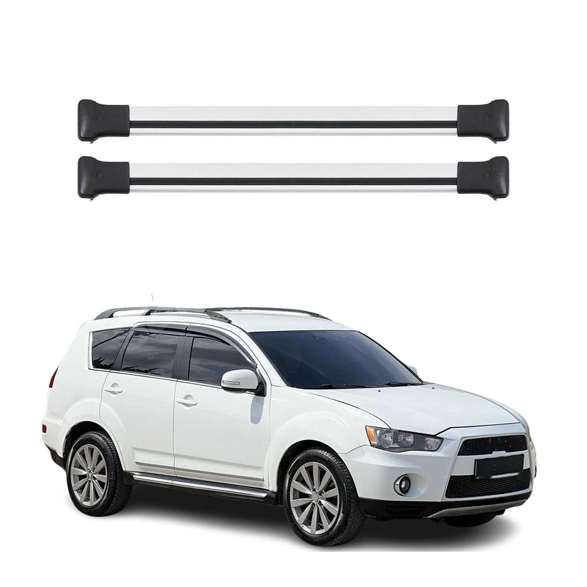 Dachträger Gepäckträger Alu für Mitsubishi Outlander 2014-2021 Grau