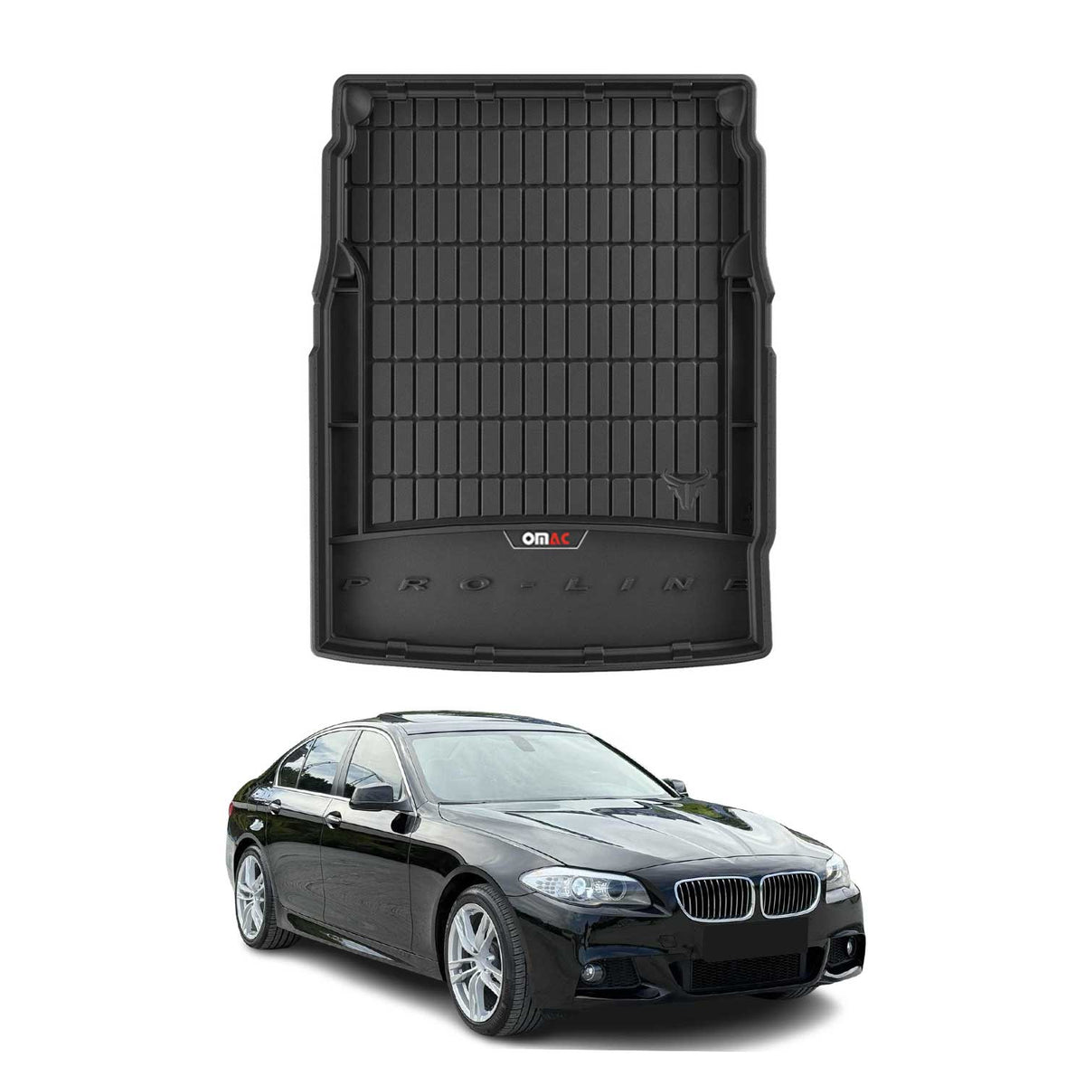 OMAC Gummi Kofferraumwanne für BMW 5er Limo F10 2010-2017 Laderaumwanne Schwarz