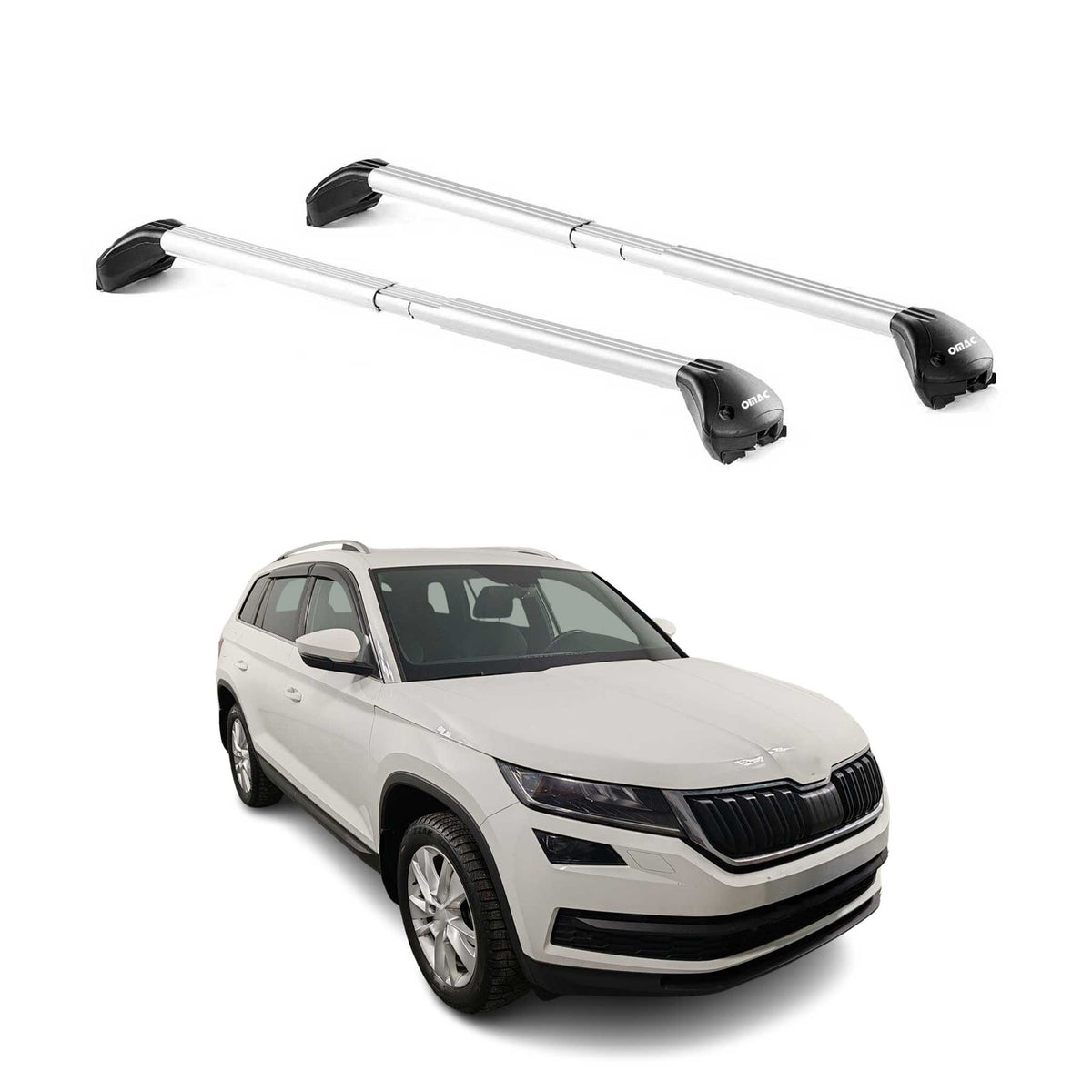Dachträger Grundtäger für Skoda Kodiaq 2016-2024 5 tür 100kg Alu Silber 2x ABE