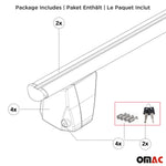 Menabo Dachträger Grundtäger für Seat Toledo mk4 2012-2019 50kg Alu Silber 2 tlg Namma Markt