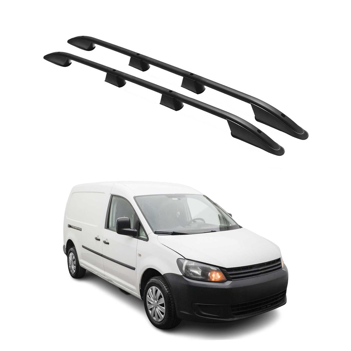 Dachreling Dachgepäckträger für VW Caddy Maxi 2010-2015 L2 Langer  Alu Schwarz