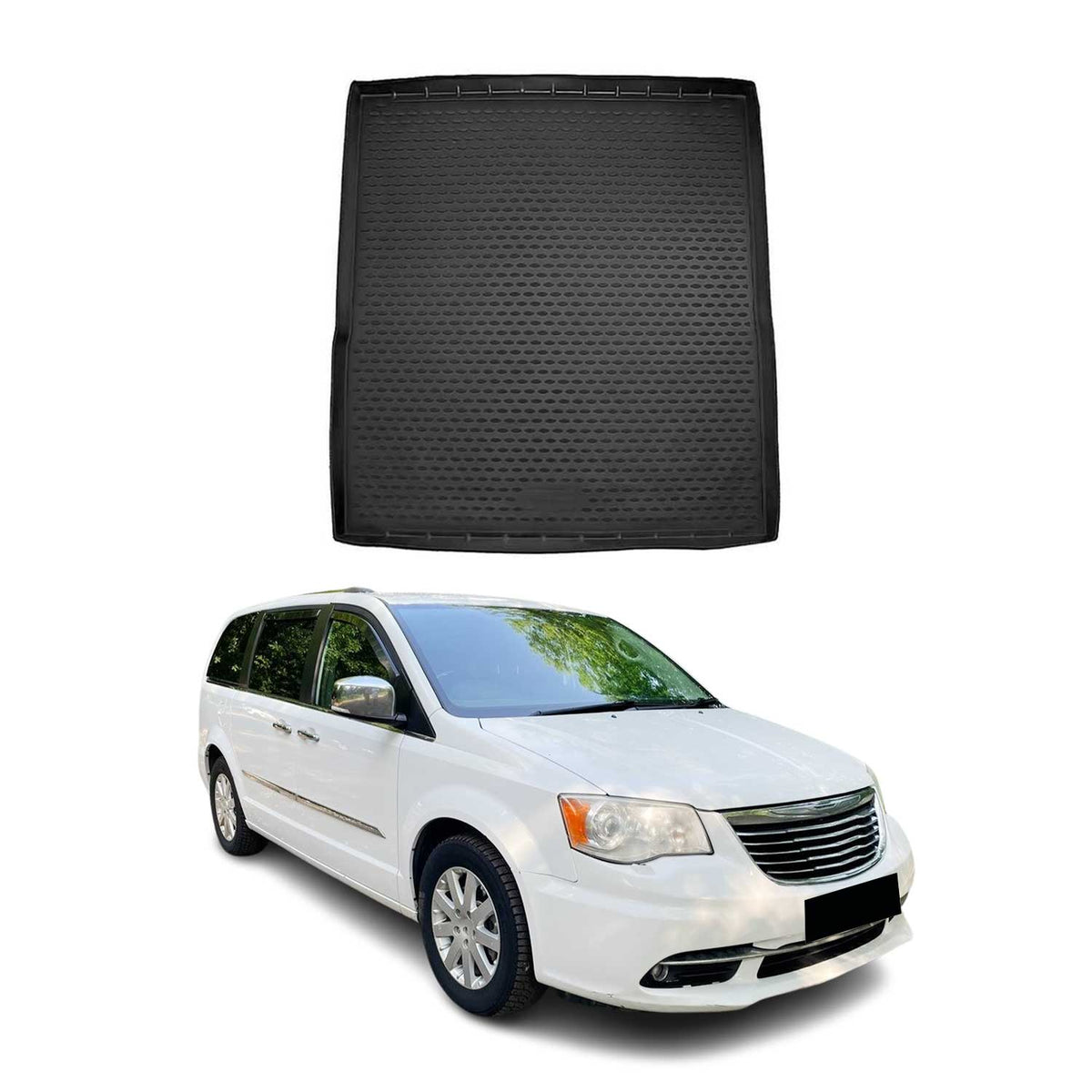 Kofferraummatte Kofferraumwanne für Dodge Grand Caravan/Voyager 2008-2020 Gummi