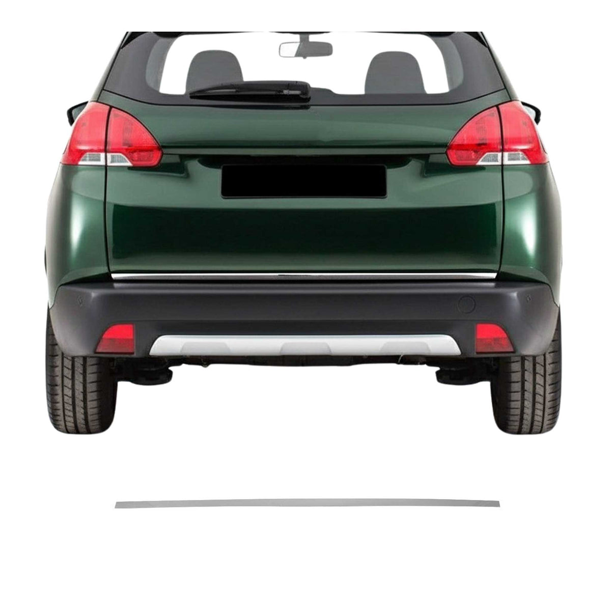 Kofferraumleiste Heckleiste für Peugeot 2008 2013-2020 Untere Chrom Edelstahl