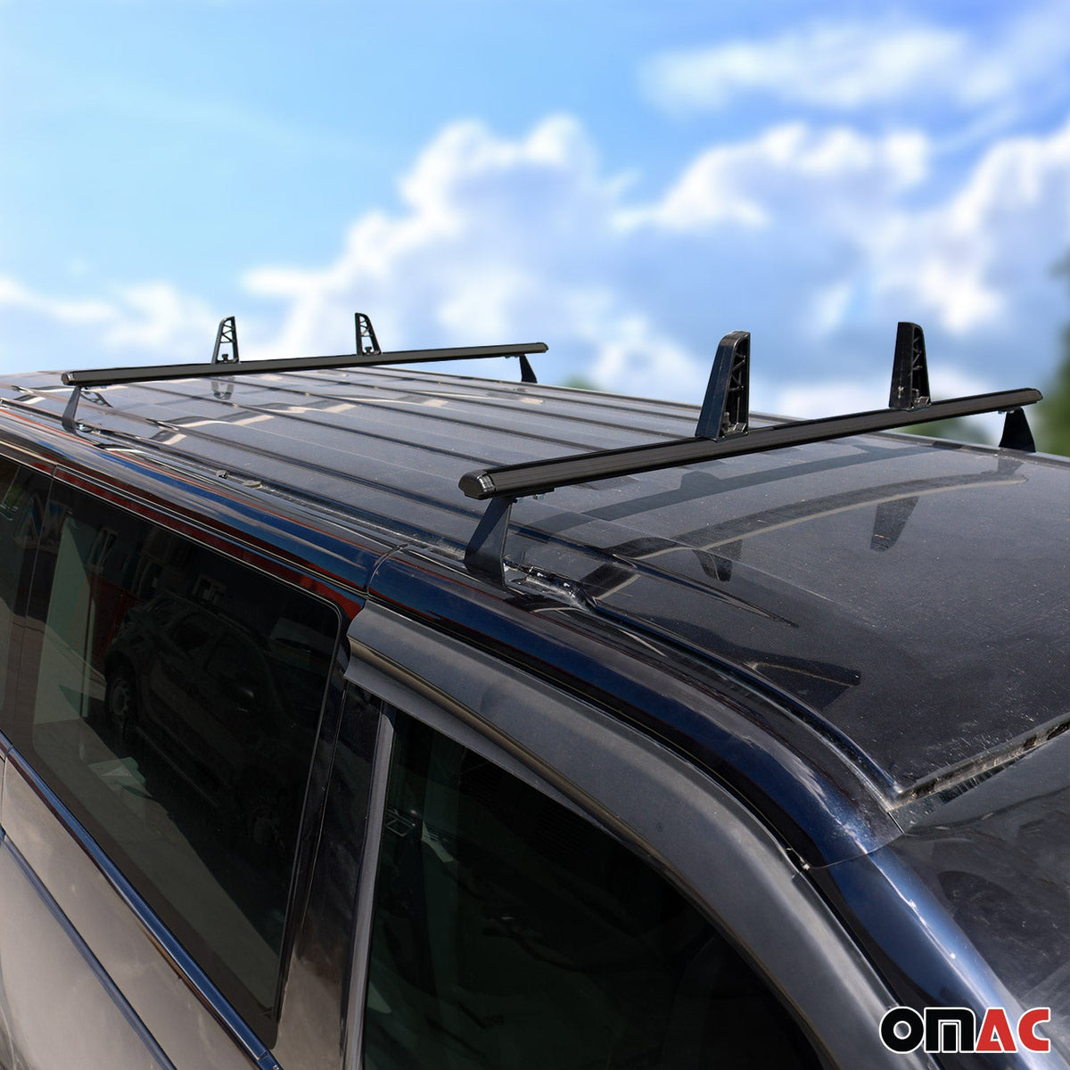 2x Dachträger + Leiterhalter Set für VW T7 Multivan 2021-2026 Schwarz