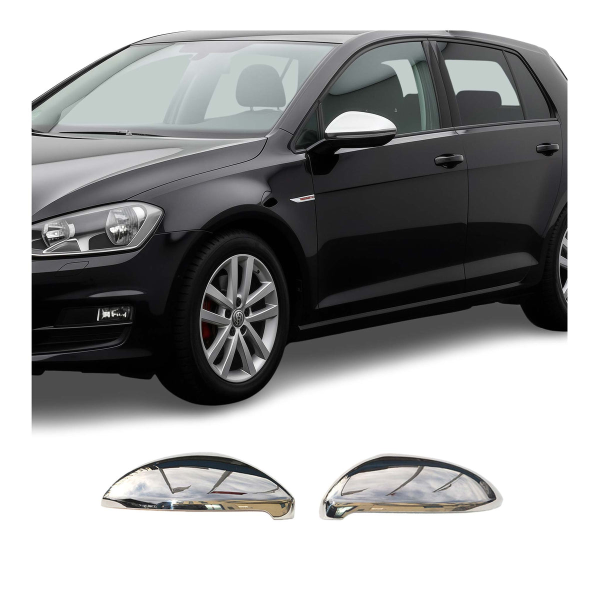 Spiegelkappen Spiegelabdeckung für VW Golf Alltrack 2014-2019 Edelstahl Chrom