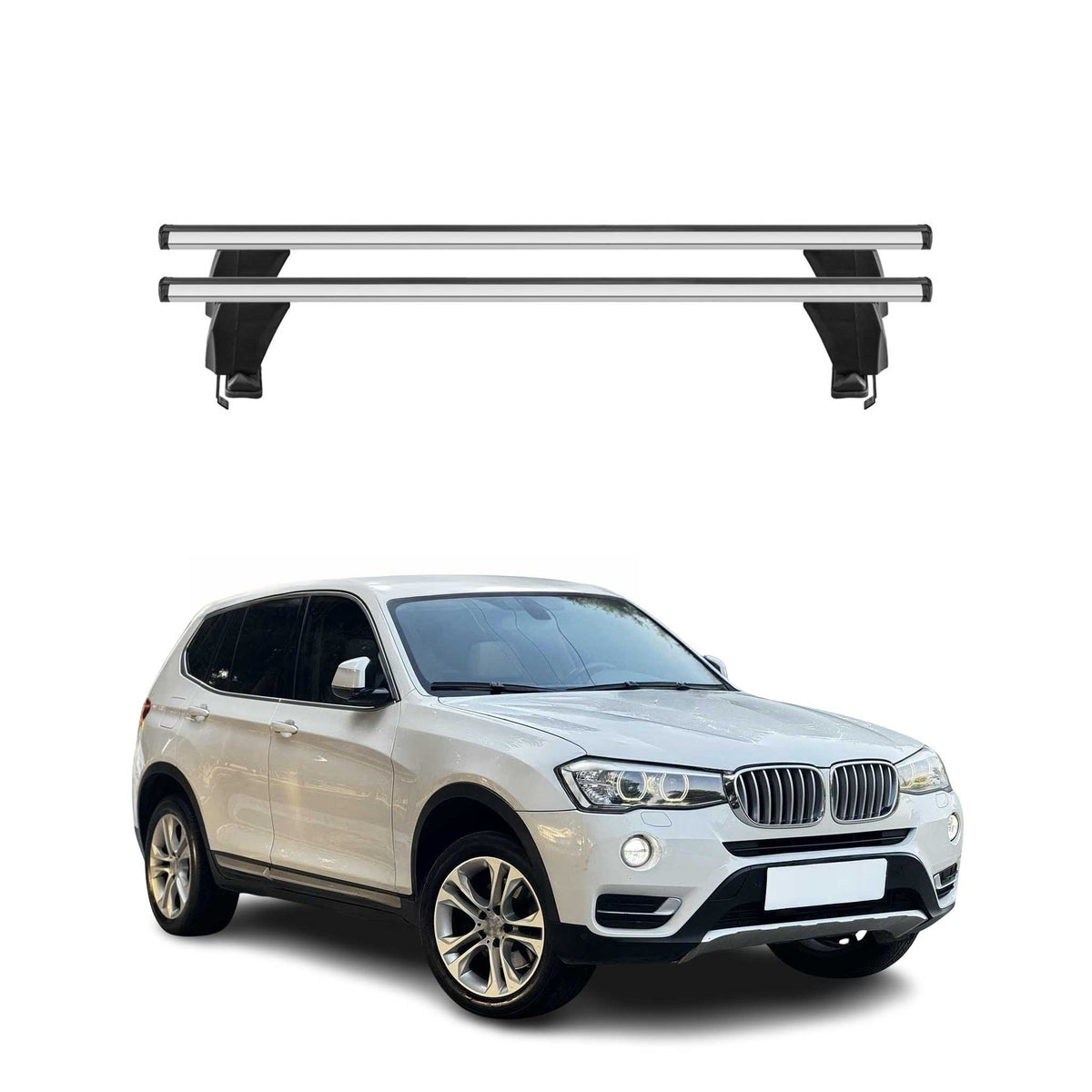 Menabo Dachträger Grundtäger für BMW X3 F25 2010-2017 50kg Alu Silber 2 tlg