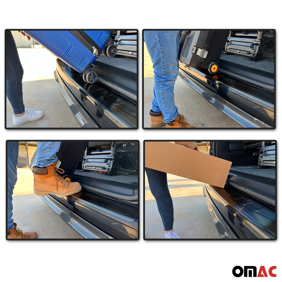 Ladekantenschutz für VW Caddy III 2015-2020 Facelift dark chrom gebürstet