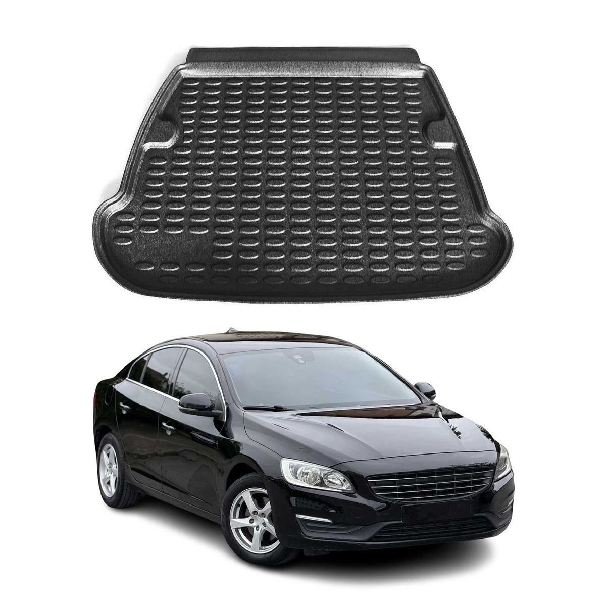 Kofferraumwanne Laderaumwanne für Volvo S60 2011-2025 Gummi TPE Schwarz
