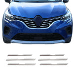 Kühlergrill Leisten Grillleisten für Renault Captur 2019-2026 Edelstahl Chrom 6x