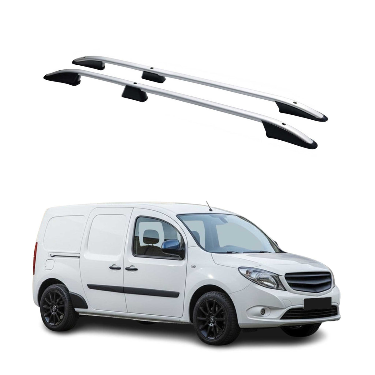 Dachreling Dachgepäckträger für Mercedes Citan 2012-2021 L2 Langer Alu Grau