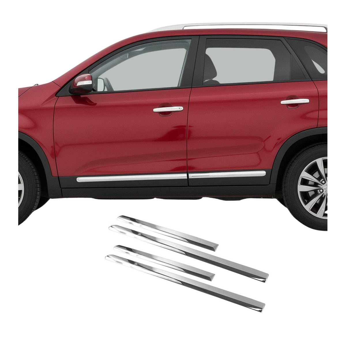 Seitentürleiste Türleisten Türschutzleiste für Kia Sorento 2009-2013 Chrom 4x