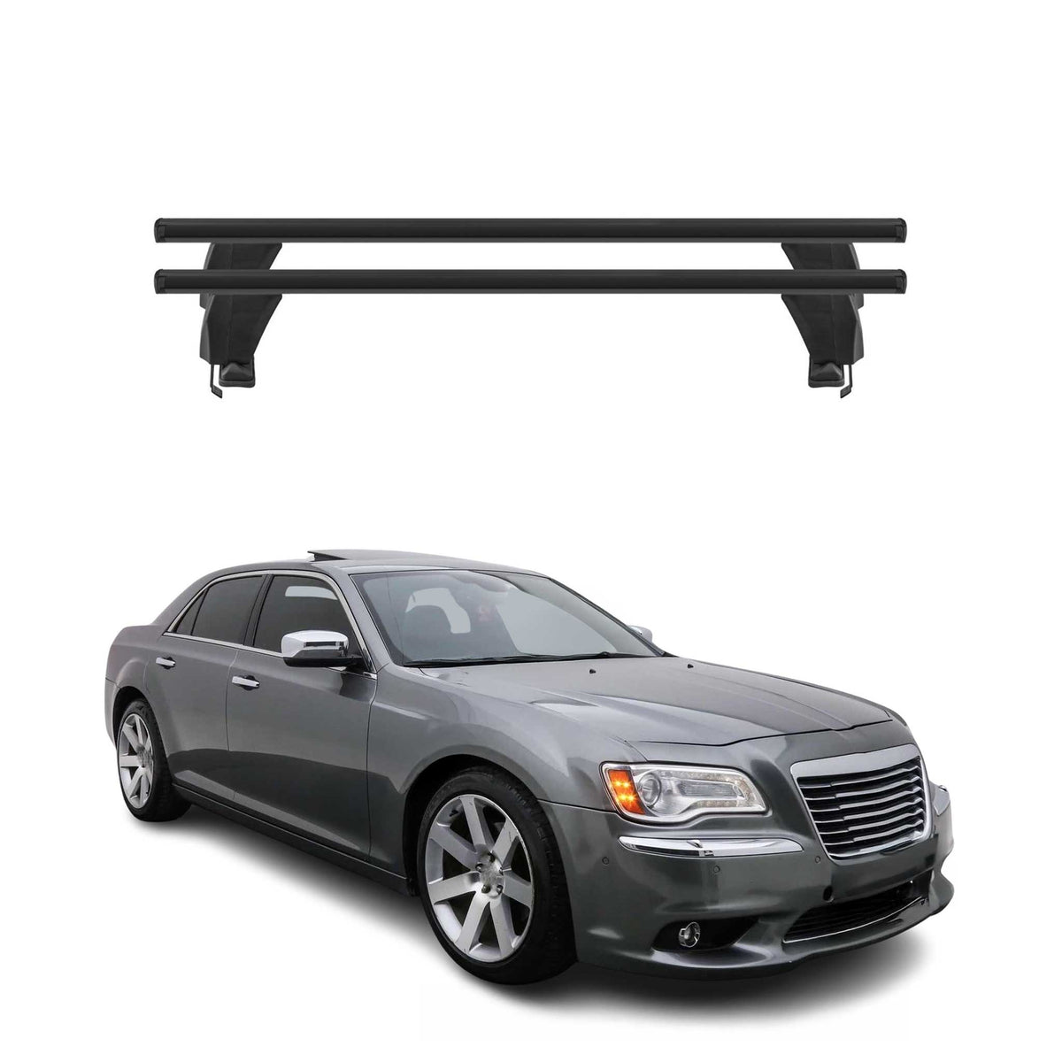 Menabo Dachträger Grundtäger für Lancia Thema 2011-2014 50kg Alu Schwarz 2 tlg
