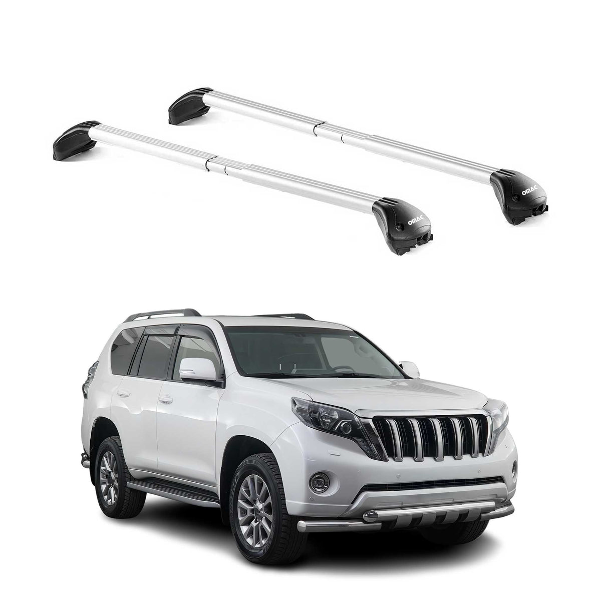 Dachträger für Toyota Land Cruiser 120 150 2003-2023 5 tür 100kg Alu ABE Silber