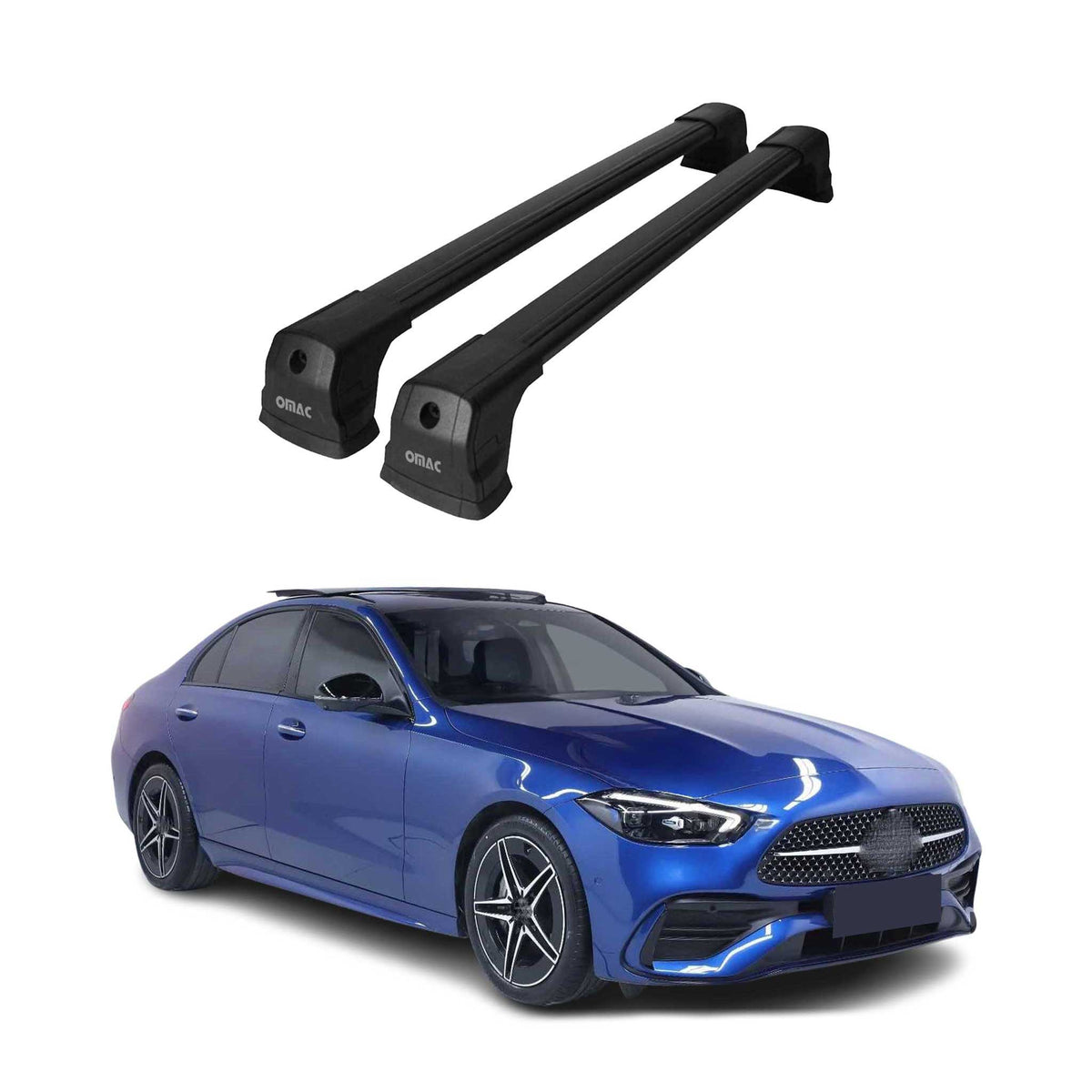 Dachträger Grundtäger für Mercedes C Klasse W206 Limo 2021-2025 75kg Alu Schwarz