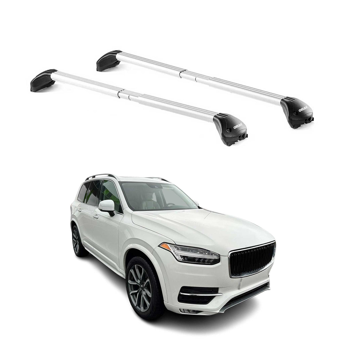 Dachträger Grundtäger für Volvo XC90 2015-2026 5 tür 100kg Alu Silber 2 tlg ABE