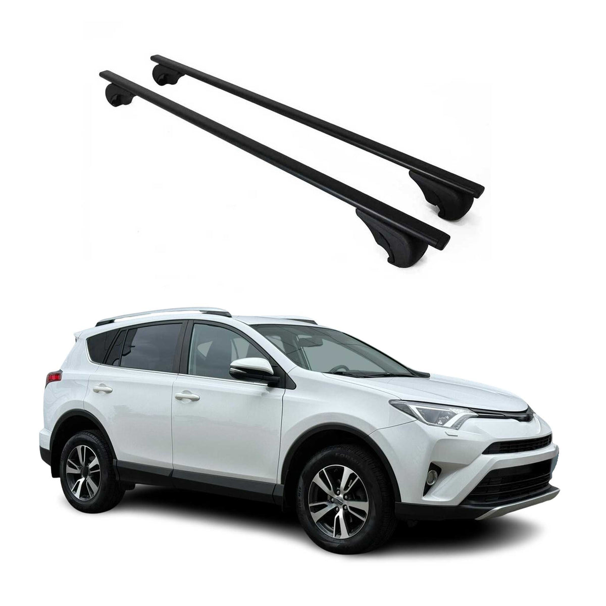 Dachträger Grundträger für Toyota RAV4 XA40 2015-2018 75kg Stahl Schwarz 2 tlg