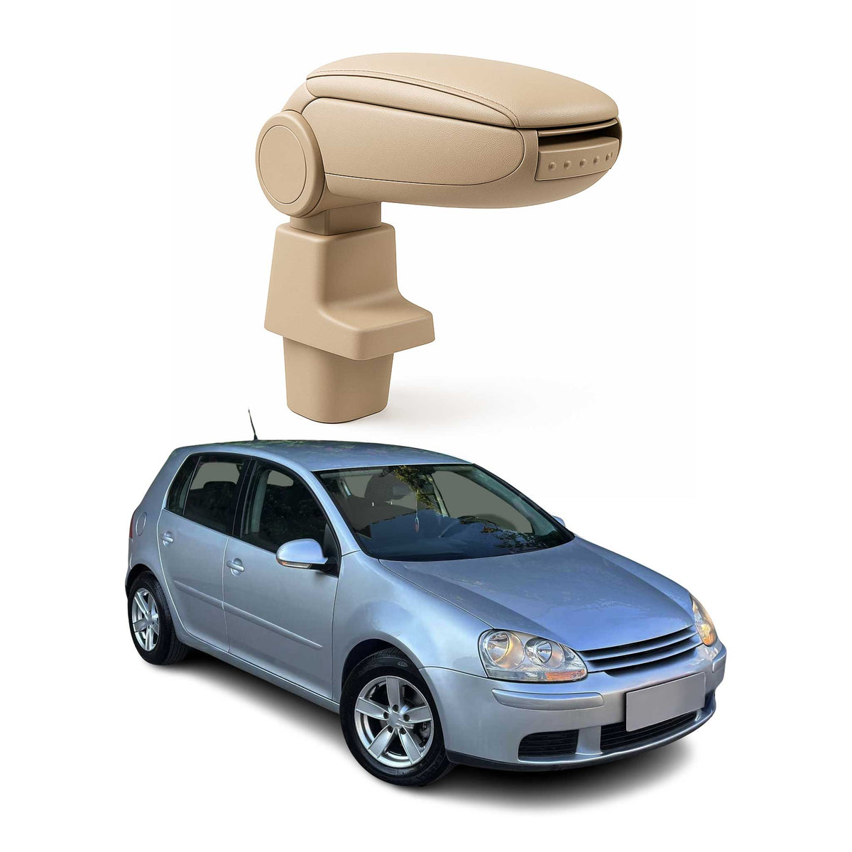 Mittelarmlehne Armlehne Mittelkonsole für VW Jetta 2005-2010 PU-Leder ABS Beige