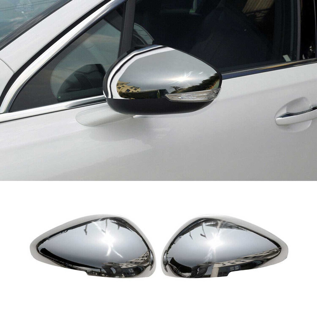 Spiegelkappen Spiegelabdeckung für Citroen DS5 2011-2019 Edelstahl Chrom 2tlg