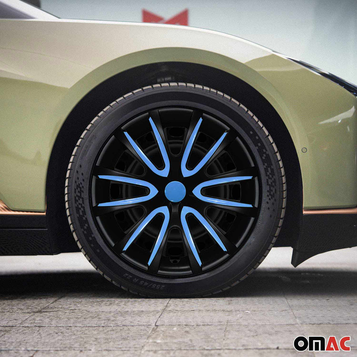 4x Radkappen Radzierblende Radblenden für 16" Zoll Stahlfelgen Matt Schwarz Blau