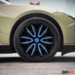4x Radkappen Radzierblende Radblenden für 16" Zoll Stahlfelgen Matt Schwarz Blau