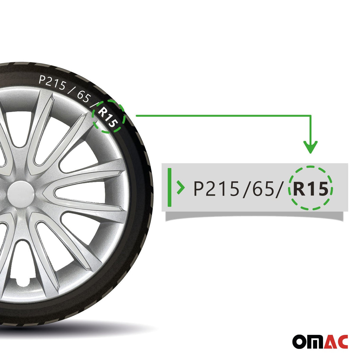 4x Radkappen Radzierblenden Radblenden für 15" Zoll Stahlfelgen Grau weiß