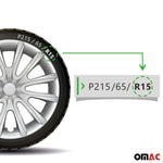 4x Radkappen Radzierblenden Radblenden für 15" Zoll Stahlfelgen Grau weiß