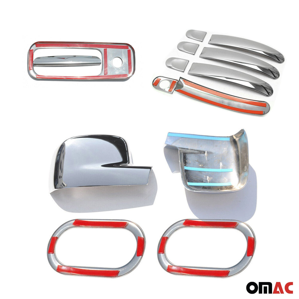 Blinkerrahmen Signalblende Rahmen Satz für VW Caddy 2003-2009 Chrom ABS 13x