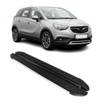 Trittbretter Seitenschweller für Opel Crossland X 2017-2024 Alu Schwarz Grau