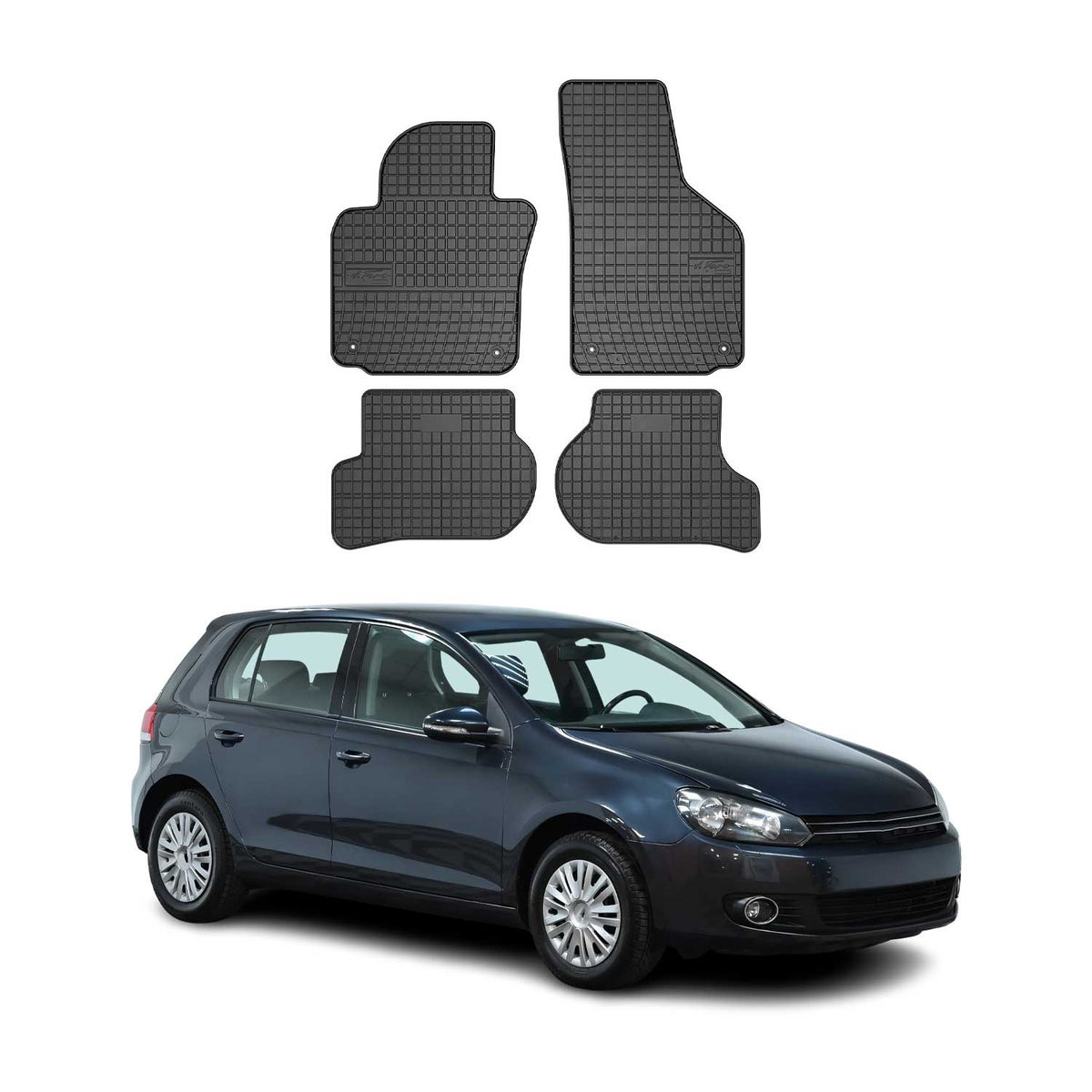OMAC Gummi Fußmatten für VW Golf 2008-2012 Automatten Gummi TPE Schwarz 4tlg