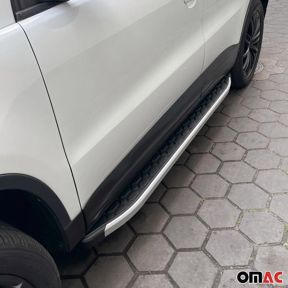 Trittbretter Seitenschweller für Ssangyong Kyron 2005-2021 Stahl Schwarz Grau