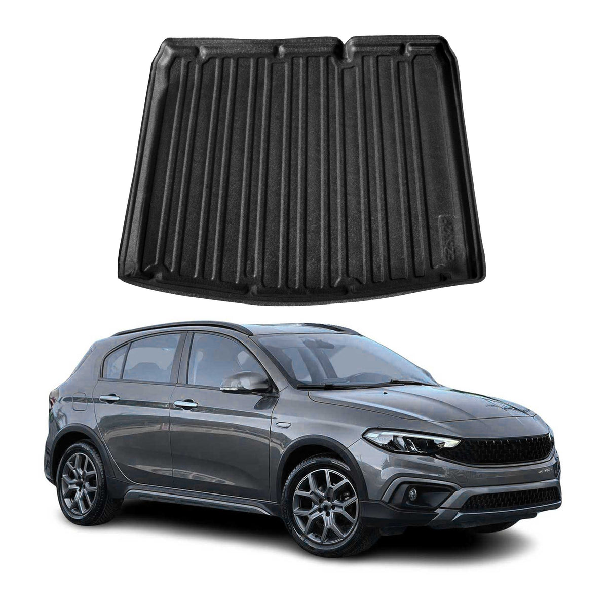 Kofferraumwanne Laderaumwanne für Fiat Tipo Cross 2020-2023 Gummi TPE Schwarz