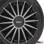 Radkappen Radzierblenden Sparco Treviso 16" Zoll Abdeckung Set Schwarz Silber 4x