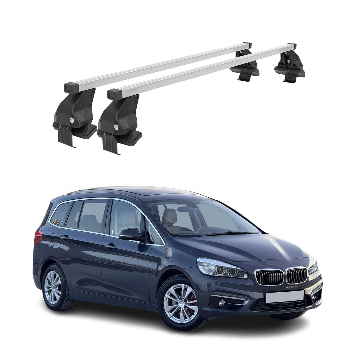 Menabo Dachträger Grundtäger für BMW 2 Gran Tourer F46 2014-2024 50kg Silber 2x