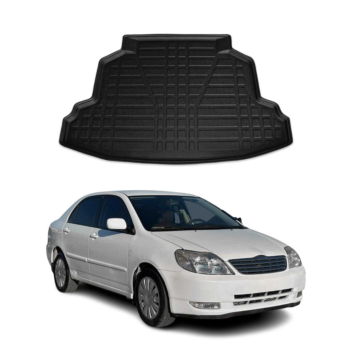 Kofferraumwanne Laderaumwanne für Toyota Corolla 2002-2007 Stufenheck Gummi TPE