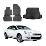 Fußmatten & Kofferraumwanne Set für Citroen C5 2008-2017 Gummi TPE Schwarz 5x